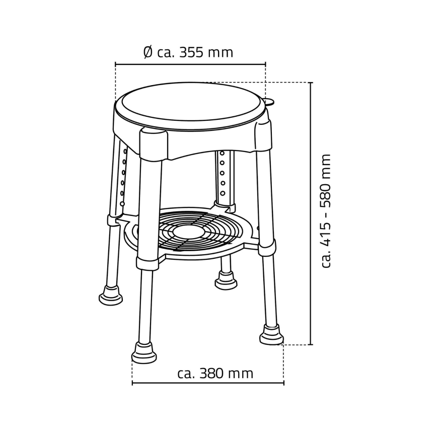Ridder - Tabouret pivotant 58x35,5 cm bleu/blanc
