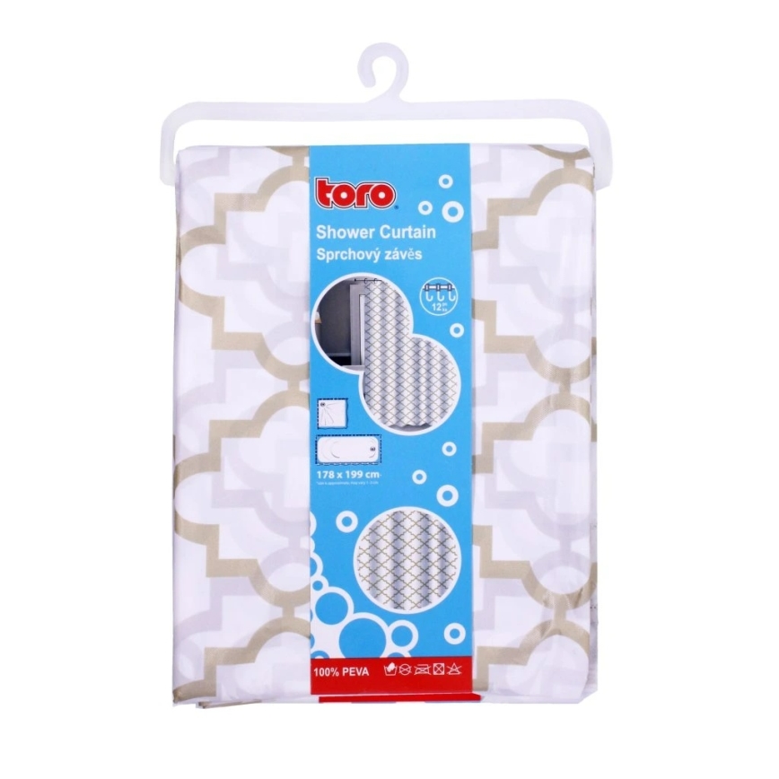 Rideau de douche TORO EASY 178x199 cm blanc/jaune