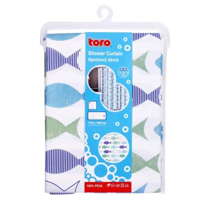 Rideau de douche TORO PREMIUM 178x199 cm bleu/vert