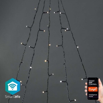 Rideau LED de Noël d'extérieur 200 LED / 8 fonctions 5 x 4 m IP65 Wi‑Fi Tuya blanc chaud à blanc froid
