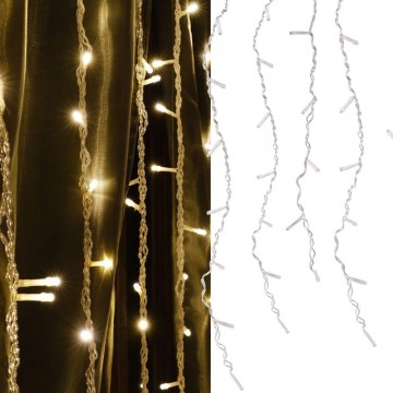 Rideau LED de Noël ESTELLA 47xLED/8 fonctions 3,5 m blanc chaud
