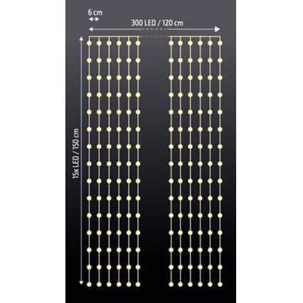 Rideau lumineux de Noël LED/3xAA