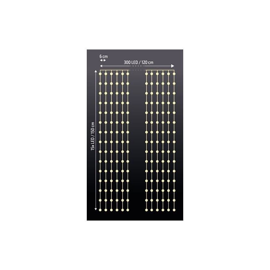 Rideau lumineux de Noël LED/3xAA