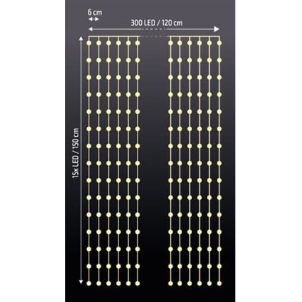 Rideau lumineux de Noël LED LED/3xAA