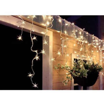 Rideau lumineux LED d'extérieur pour Noël, 360 LED, 8 fonctions, 15 m, IP44, blanc chaud
