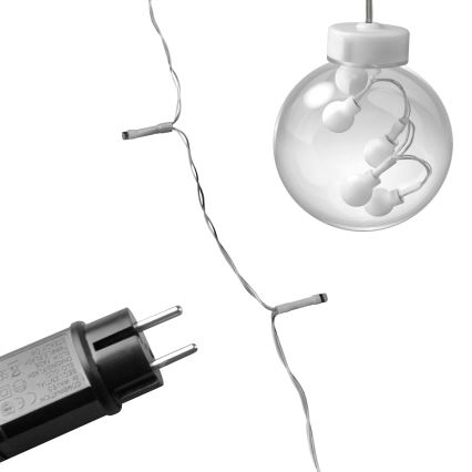 Rideau lumineux LED WISH BALLS, 108 LED / 8 fonctions, 4,5 m, blanc chaud