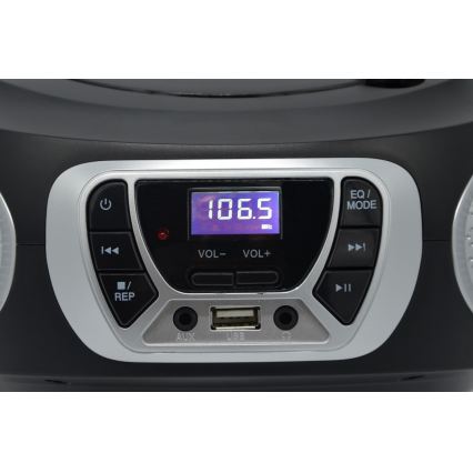 Roadstar CDR-365U/SL - Radio FM/PLL avec USB 32W/230V/4xLR14 noir/argenté