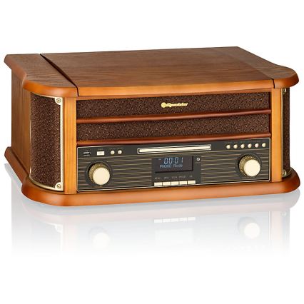 Roadstar HIF-1993D+BT- Hi-Fi avec réception DAB/DAB+, platine vinyle, lecteur CD et magnétophone 80W/230V + télécommande