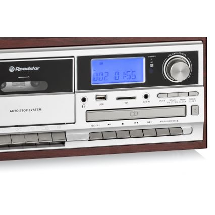 Roadstar HIF-8892 EBT - Système Hi-Fi avec platine vinyle, lecteur CD et lecteur de cassettes, 64 W / 230 V + télécommande