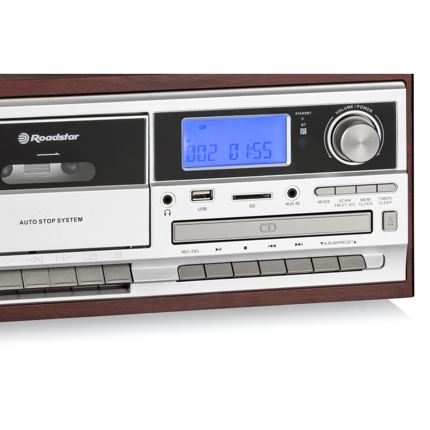 Roadstar HIF-8892 EBT - Système Hi-Fi avec platine vinyle, lecteur CD et lecteur de cassettes, 64 W / 230 V + télécommande