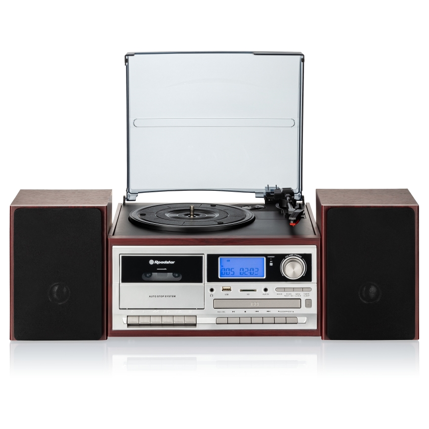 Roadstar HIF-8892 EBT - Système Hi-Fi avec platine vinyle, lecteur CD et lecteur de cassettes, 64 W / 230 V + télécommande
