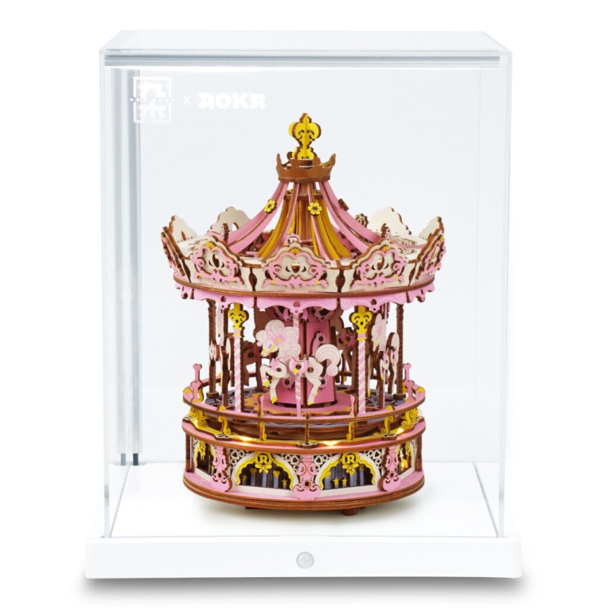 RoboTime - Puzzle 3D boîte à musique Manège romantique rose