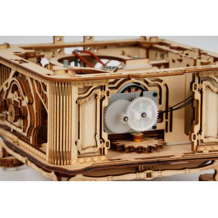 RoboTime - Puzzle 3D mécanique en bois Gramophone (mécanisme manuel)