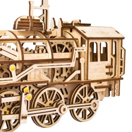 RoboTime - Puzzle 3D mécanique en bois Locomotive à vapeur