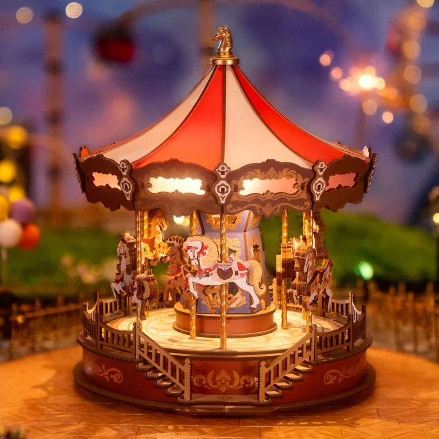 RoboTime - Puzzle boîte à musique 3D Carrousel classique 5V