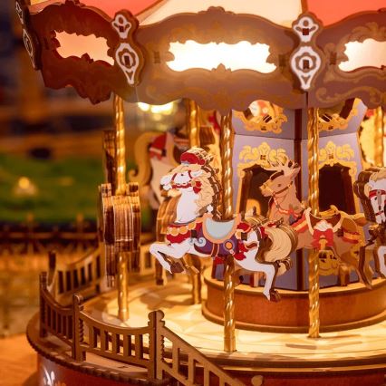 RoboTime - Puzzle boîte à musique 3D Carrousel classique 5V