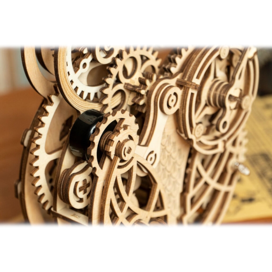 RoboTime - Puzzle mécanique 3D en bois Horloge hibou 1xAA