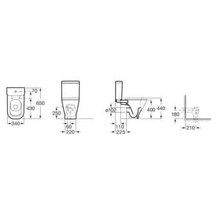 Roca A342477000 - Cuvette WC GAP céramique/blanche