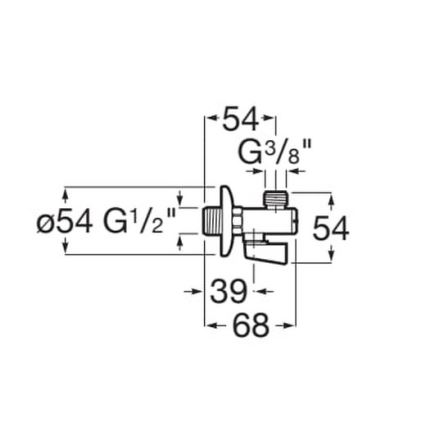 Roca A525168200 - Robinet d'arrêt d'angle AQUA chromé brillant