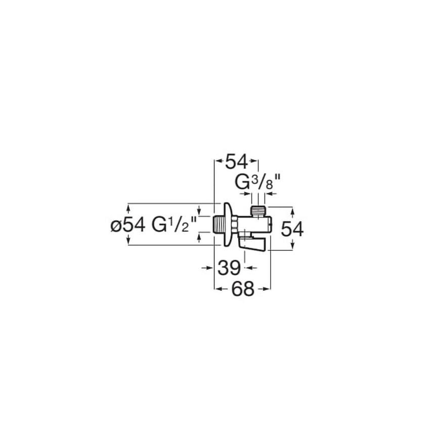 Roca A525168200 - Robinet d'arrêt d'angle AQUA chromé brillant