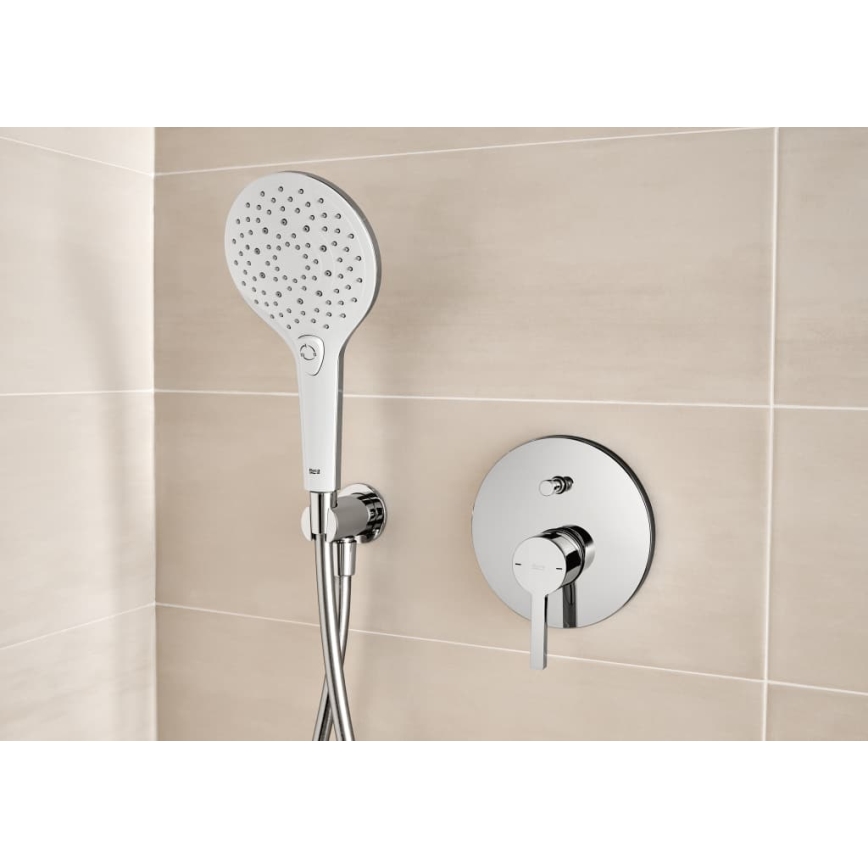 Roca A5A0B96C00 - Mitigeur de douche encastré NAIA, finition chrome brillant