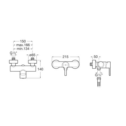 Roca A5A2196C00 - Mitigeur de douche NAIA chromé brillant
