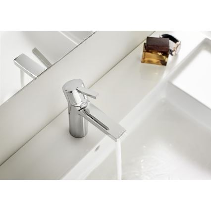 Roca A5A3296C00 - Mitigeur pour lavabo avec bonde NAIA 16,7 cm, chrome brillant