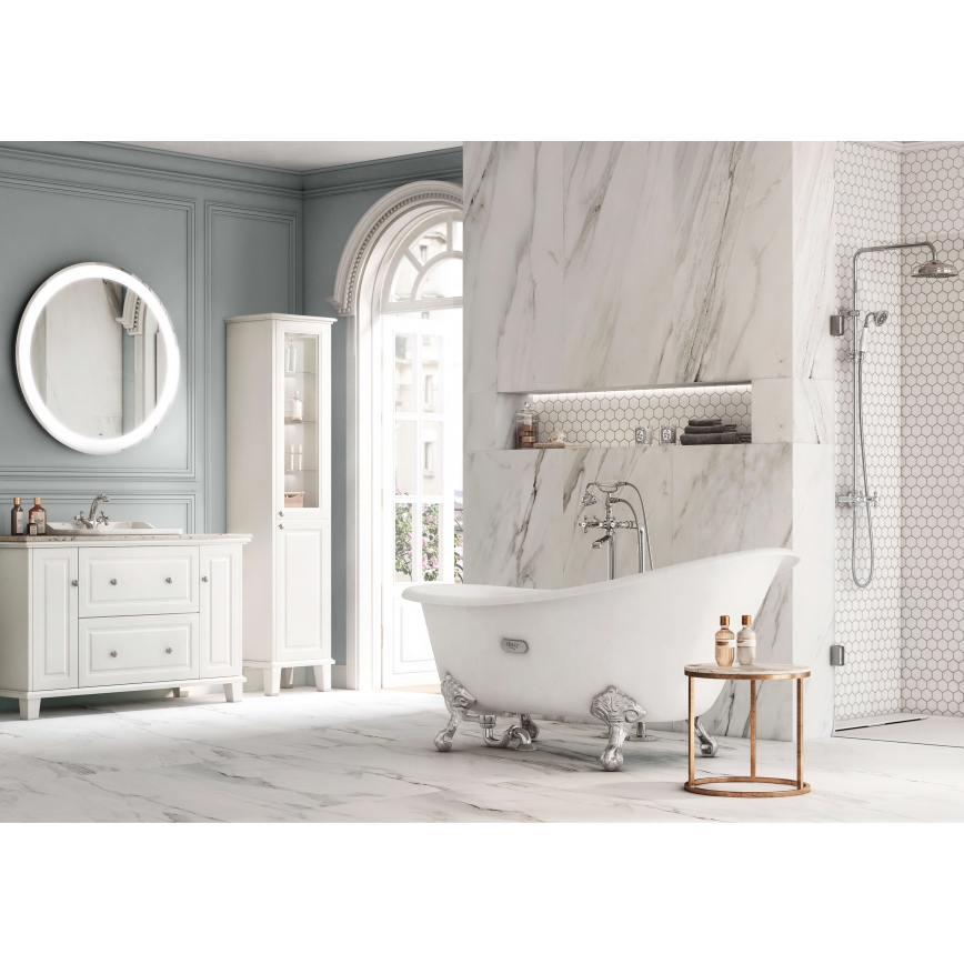Roca A5A3A4BC00 - Mitigeur pour lavabo + bonde avec trop-plein CARMEN RETRO 17,8 cm chrome brillant