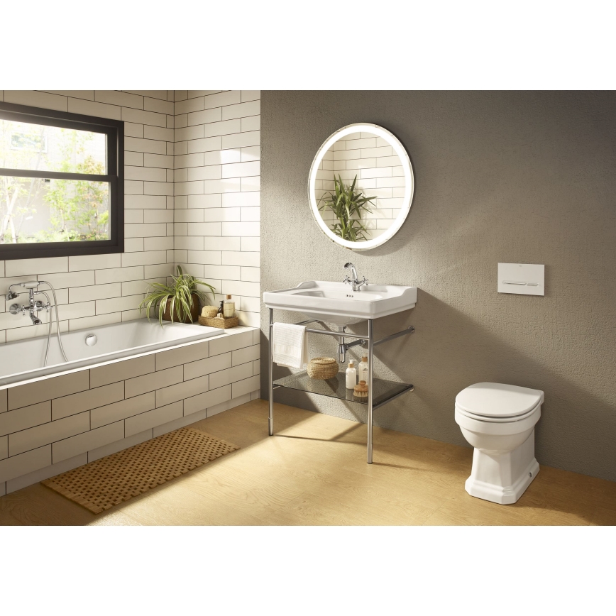 Roca A5A3A4BC00 - Mitigeur pour lavabo + bonde avec trop-plein CARMEN RETRO 17,8 cm chrome brillant