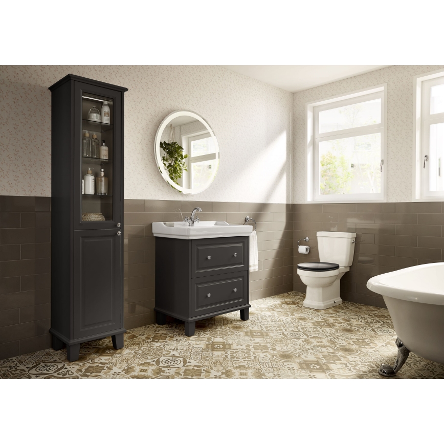 Roca A5A3A4BC00 - Mitigeur pour lavabo + bonde avec trop-plein CARMEN RETRO 17,8 cm chrome brillant