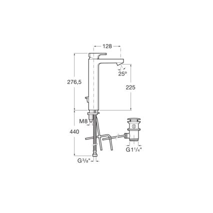 Roca A5A3G01C00 - Mitigeur pour lavabo avec bec L90 de 27,6 cm, chrome brillant