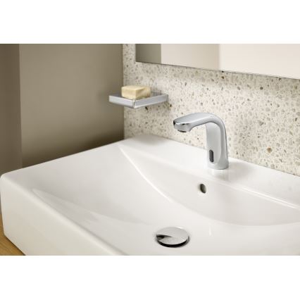 Roca A5A5309C00 - Robinet de lavabo sans contact L20, alimentation 4xAA, finition chrome brillant