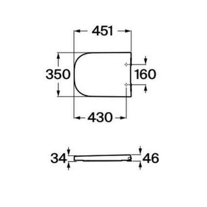 Roca A80147200B - Abattant WC à fermeture douce GAP, supralit/blanc