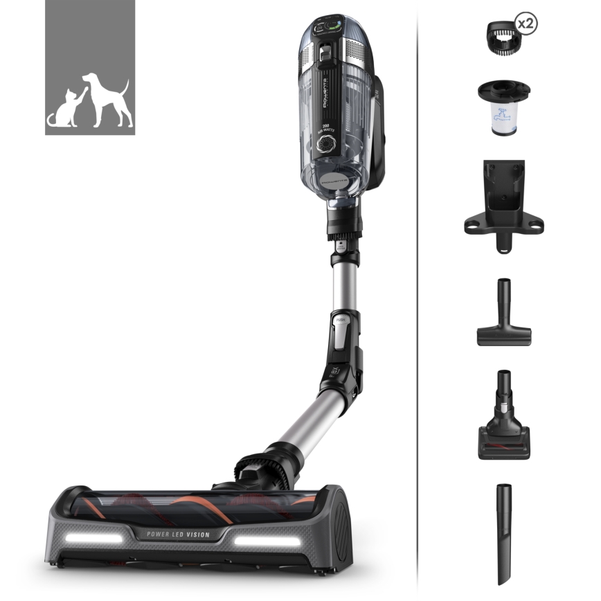 Rowenta - Aspirateur-balai 3 en 1 X-FORCE ANIMAL AUTO 480W/32,4V noir 2000 mAh