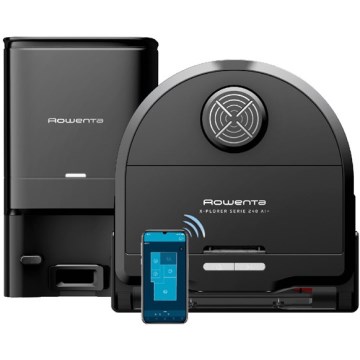 Rowenta - Aspirateur robot intelligent avec fonction serpillière X-PLORER S240+ AI Animal & Allergy Wi-Fi 5200 mAh