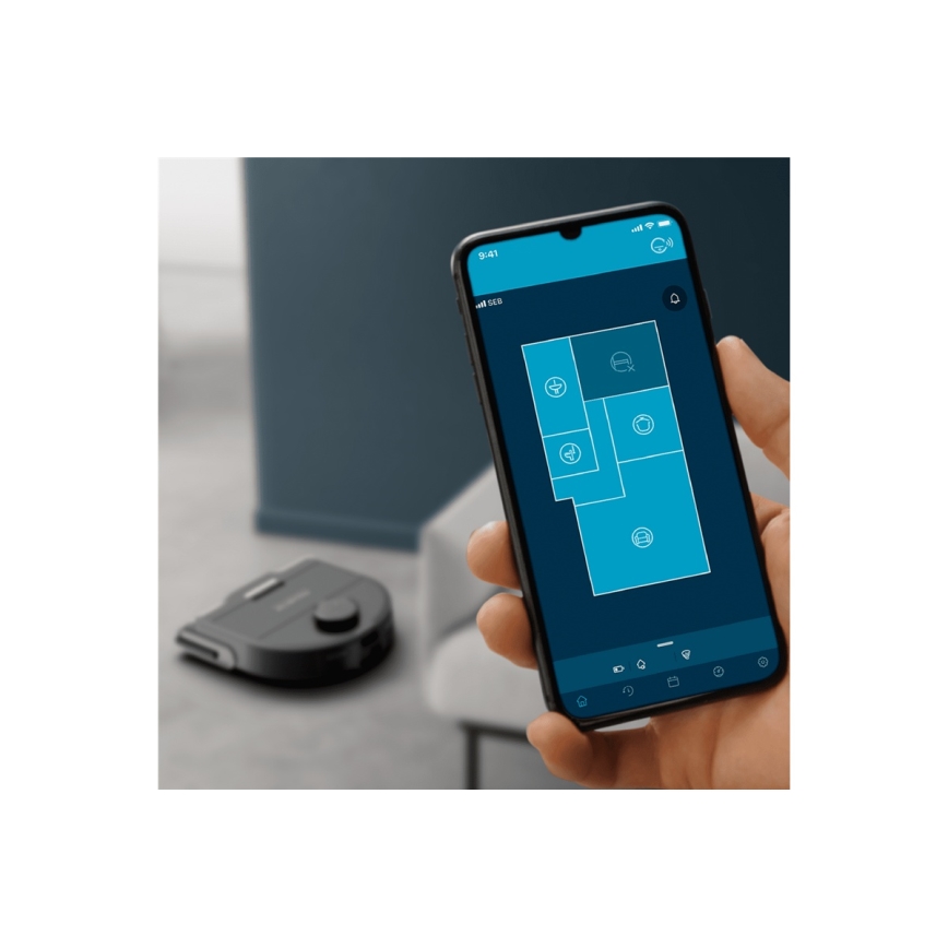 Rowenta - Aspirateur robot intelligent avec fonction serpillière X-PLORER S240+ AI Animal & Allergy Wi-Fi 5200 mAh