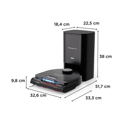 Rowenta - Aspirateur robot intelligent avec fonction serpillière X-PLORER S240+ AI Animal & Allergy Wi-Fi 5200 mAh