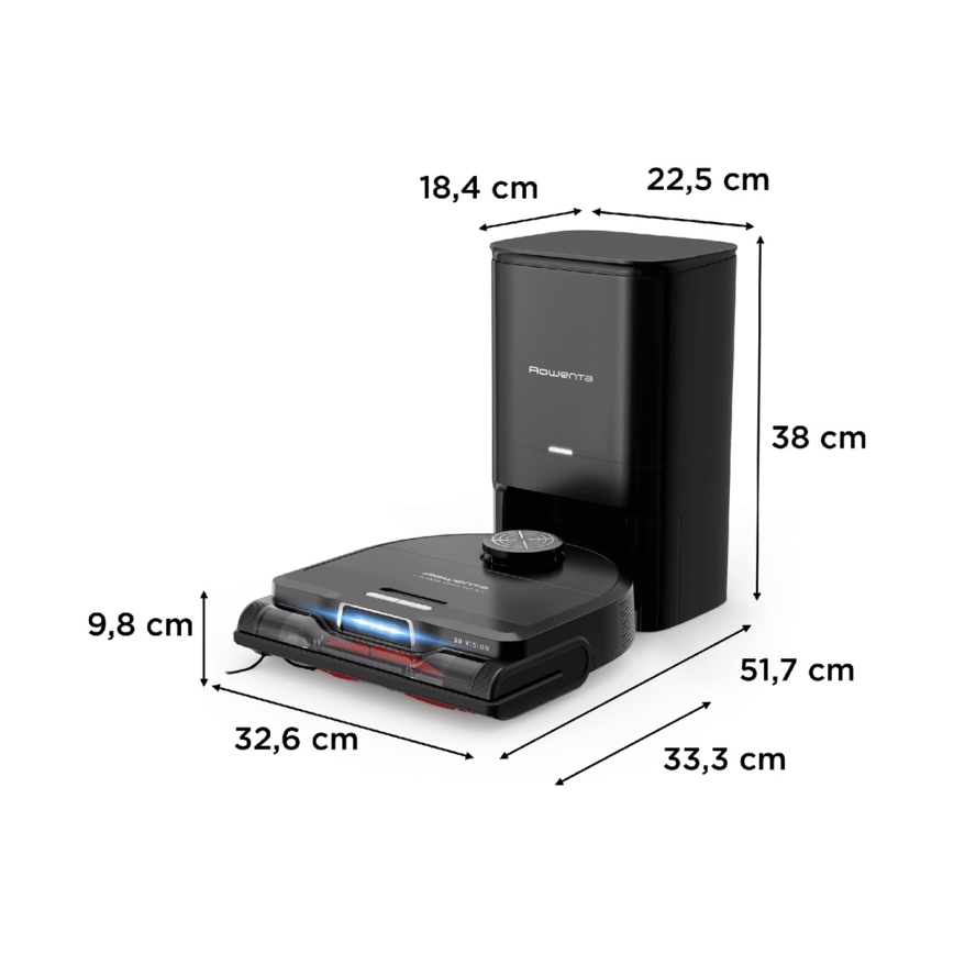Rowenta - Aspirateur robot intelligent avec fonction serpillière X-PLORER S240+ AI Animal & Allergy Wi-Fi 5200 mAh