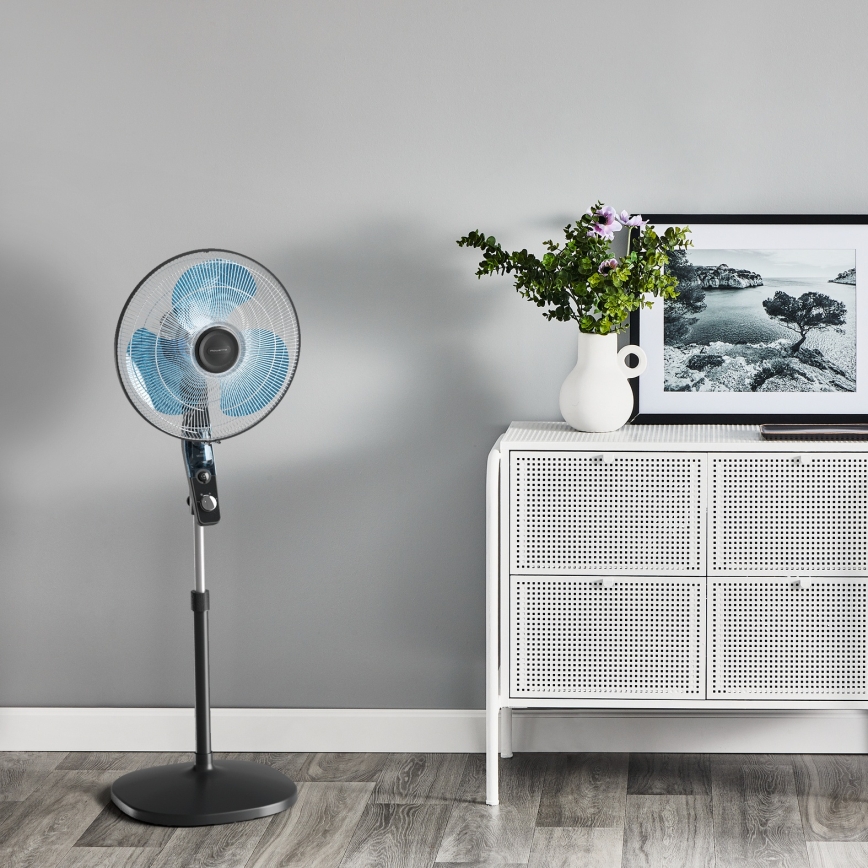 Rowenta - Ventilateur sur pied ESSENTIAL+ avec répulsif anti-moustiques intégré 60 W/230 V 130 cm noir
