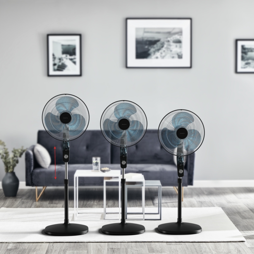 Rowenta - Ventilateur sur pied ESSENTIAL+ avec répulsif anti-moustiques intégré 60 W/230 V 130 cm noir