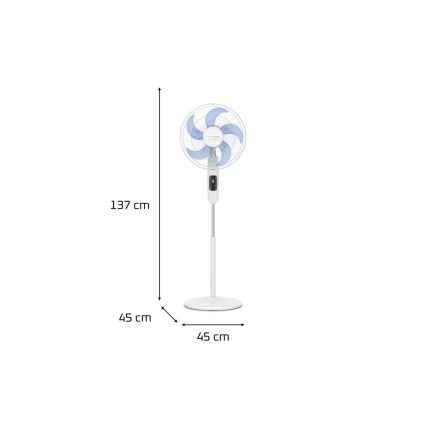 Rowenta - Ventilateur sur pied TURBO SILENCE 55 W/230 V 147 cm blanc + télécommande