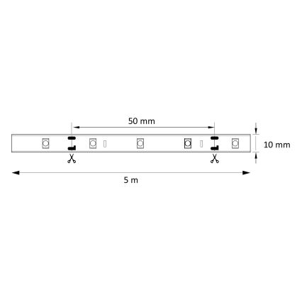 Ruban LED 5m 28W/12V IP20 6500K