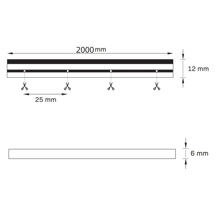 Ruban LED NEON 2 m LED/14W/12V IP65 vert