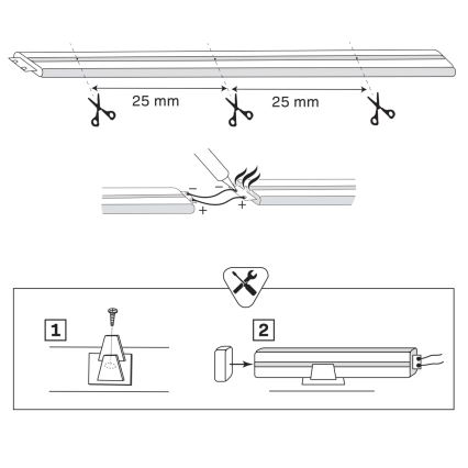 Ruban LED NEON 2 m LED/14W/12V IP65 vert