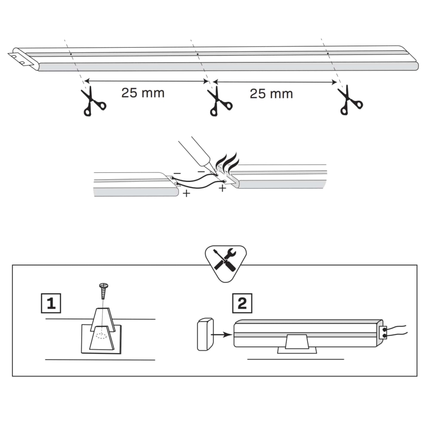 Ruban LED NEON 2 m LED/14W/12V IP65 vert