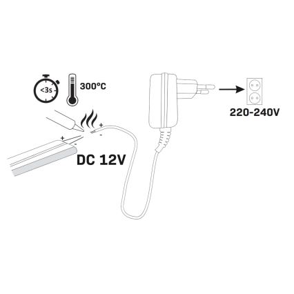 Ruban LED NEON 2 m LED/14W/12V IP65 vert
