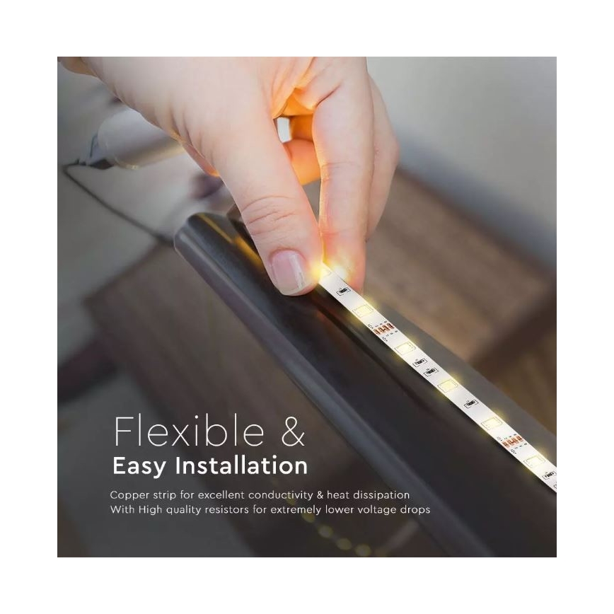 Ruban LED RVB à intensité variable 2x5m LED/4,8W/230V + télécommande