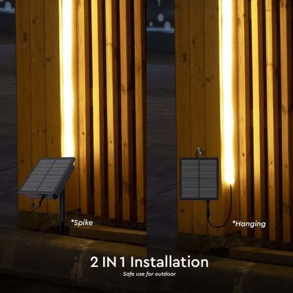 Ruban solaire à intensité variable LED/1,2W/3,7V 4000K IP67 5m + Télécommande