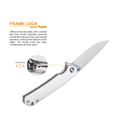 Ruike RUP801SF - Couteau de poche pliable 20 cm argent