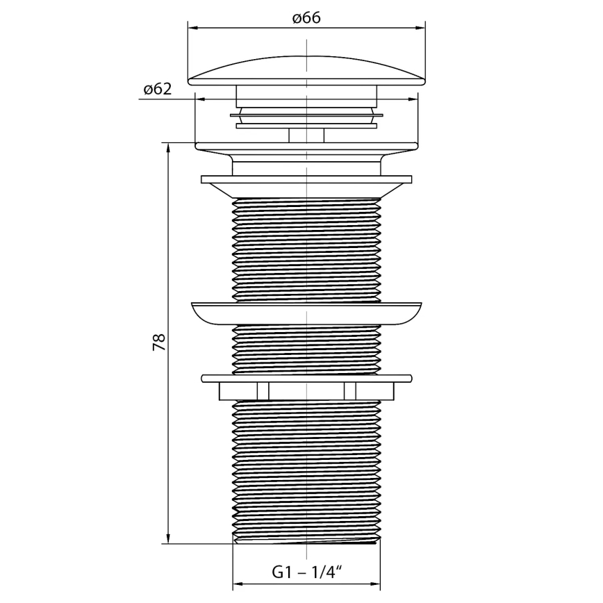 Sapho - Bonde de lavabo BLOK Ø 6,6 cm Carrara/blanc